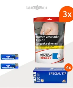 Benson und Hedges Volumentabak 3x Beutel mit 1000 Special Tip Filterhülsen