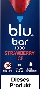 blu bar 1000 Strawberry Ice 18 mg/ml Einweg E-Zigarette