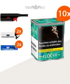 Elixyr Feinschnitttabak Menthol Plus 10x Dose mit Stabfeuerzeug