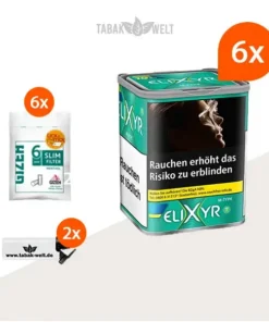 Elixyr Feinschnitttabak Menthol Plus 6x Dose mit Gizeh Filter Menthol
