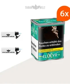 Elixyr Feinschnitttabak Menthol Plus 6x Dose mit Sturmfeuerzeugen