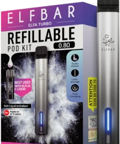Elfbar Elfa Turbo Refillable Pod Kit – Aurora Black