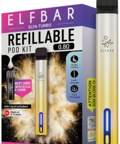 Elfbar Elfa Turbo Refillable Pod Kit – Aurora Gold