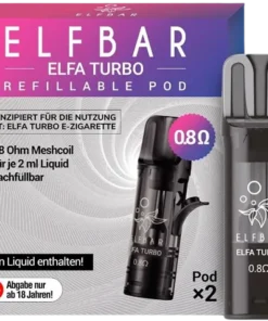 Elfbar Elfa Turbo Refillable Pods 0,8 Ohm (2er Pack)