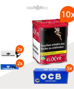 Elixyr Feinschnitttabak Red 10x Dose mit 1000 OCB Hülsen