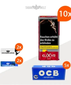 Elixyr Red Volumentabak 10x Dose mit 1000 OCB Filterhülsen
