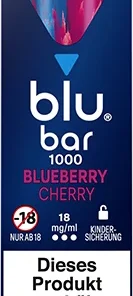 blu bar 1000 Blueberry Cherry 18 mg/ml Einweg E-Zigarette