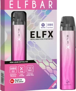 Elfbar ElfX E-Zigaretten Kit Silber-Pink