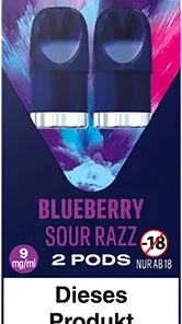 blu pod Blueberry Sour Razz 9 mg/ml (2 Pods)