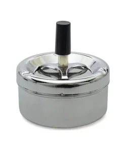 Drehaschenbecher „Metall silber“ Ø11cm