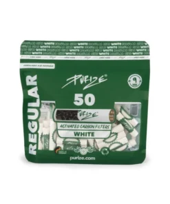 PURIZE White, 50er Pack., Regular Size 9mm, Aktivkohlefilter