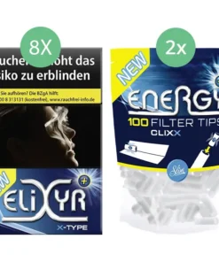 Elixyr Plus X-Type Zigaretten 8 x 24 + 200 Energy Filter Tips Clixx