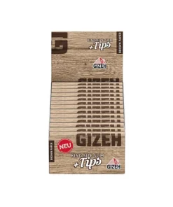 Gizeh Brown King Size Slim + Tips, 34 Blatt + 34 Tips