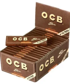 OCB Unbleached Slim Virgin Zigarettenpapier + Tips