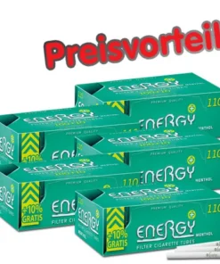 5 x Energy+ Menthol Filterhülsen, 110er