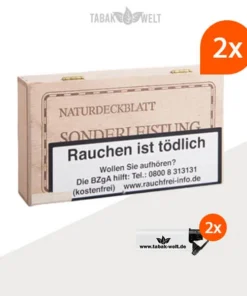 Sonderleistung Brasil Zigarillos 2x Holzkiste mit Naturdeckblatt 50er