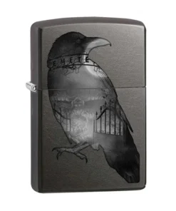 Zippo Gray Dusk Double Exposed Raven