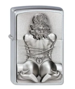 Zippo Chrom gebürstet Bondage Girl Emblem