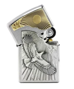 Zippo Chrom gebürstet Eagle Sun-Fly Emblem