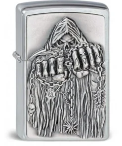 Zippo Chrom gebürstet Game over Emblem