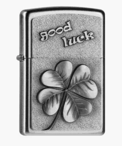 Zippo Chrom satiniert Good Luck Clover