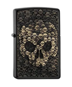 Zippo Schwarz matt Skulls in Skull