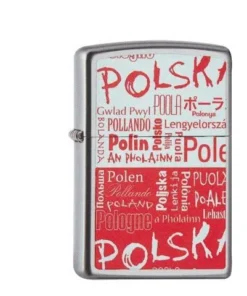 Zippo Chrom satiniert Pols in Languages