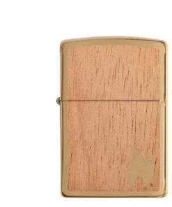 Zippo Messing gebürstet Woodchuck Mahagoni Emblem
