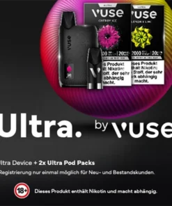 Vuse Ultra Device Charcoal Black + 2x Ultra Pods Vorteilspack