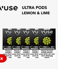 5x Vuse Ultra Pods Lemon & Lime 20mg