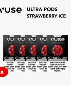 5x Vuse Ultra Pods Strawberry Ice 20mg