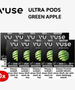 10x Vuse Ultra Pods Green Apple 20mg