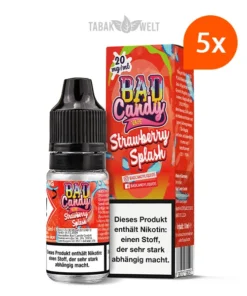 5X Bad Candy Classic E-Liquid Strawberry Splash 10ml, 20mg/ml