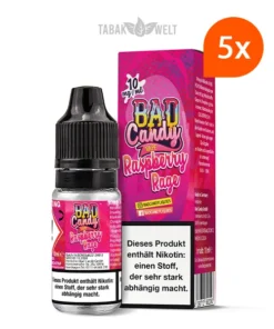 5X Bad Candy Classic E-Liquid Raspberry Rage 10ml, 10mg/ml