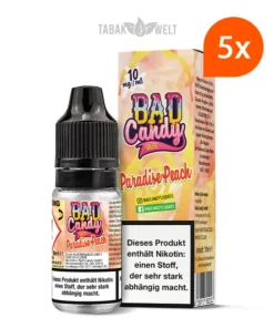 5X Bad Candy Classic E-Liquid Paradise Peach 10ml, 10mg/ml