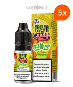 5X Bad Candy Classic E-Liquid Mad Mango 10ml, 20mg/ml