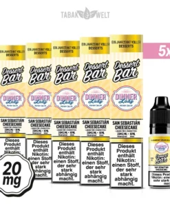 5X Dinner Lady Dessert Bar E-Liquid San Sebastian Cheesecake 10ml, 20mg/ml