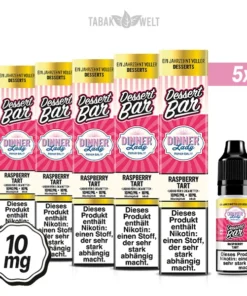 5X Dinner Lady Dessert Bar E-Liquid Raspberry Tart 10ml, 10mg/ml