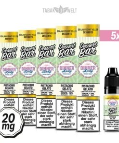 5X Dinner Lady Dessert Bar E-Liquid Pistachio Gelato 10ml, 20mg/ml