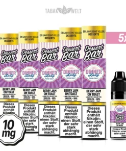 5X Dinner Lady Dessert Bar E-Liquid Berry Jam on Toast 10ml, 10mg/ml