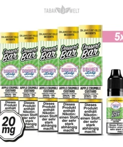 5X Dinner Lady Dessert Bar E-Liquid Apple Crumble Custard 10ml, 20mg/ml