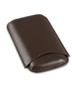 Zigarren-Etui Leder in dunkelbraun für Corona-Format – 150x80mm, 3er
