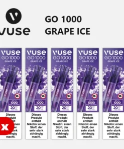 5x VUSE Go 1000 Grape Ice