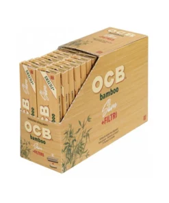 50 Stück OCB Bamboo Slim + Tips – je Heft 32 Blatt und Tips