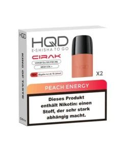 HQD Cirak Pod – Peach Energy (Energy-Drink, Pfirsich) – 18mg – 600 Züge – 2er Set