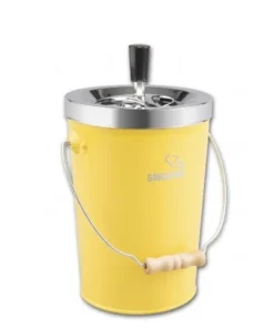 Schleuderaschenbecher Gelb in Kübel-Form – 20 cm hoch