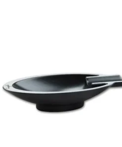Zigarrenaschenbecher Angelo aus Metall Schwarz mattiert in ovaler Form – 16x7x3cm