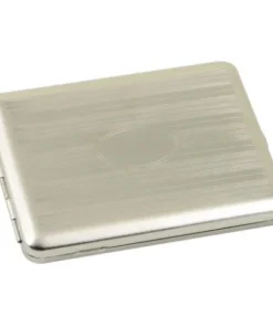Zigaretten-Etui Nickel-Satiniert mit Streifen-Dekor für 100mm Format, 18er
