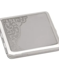 Zigaretten-Etui Nickel-Poliert mit Venetian-Dekor, 18er