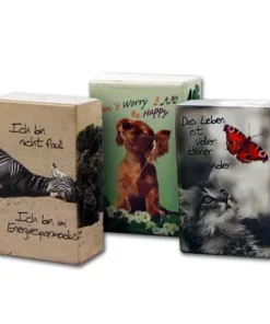 Zigarettenbox Kunststoff Hund-Katze-Zebra